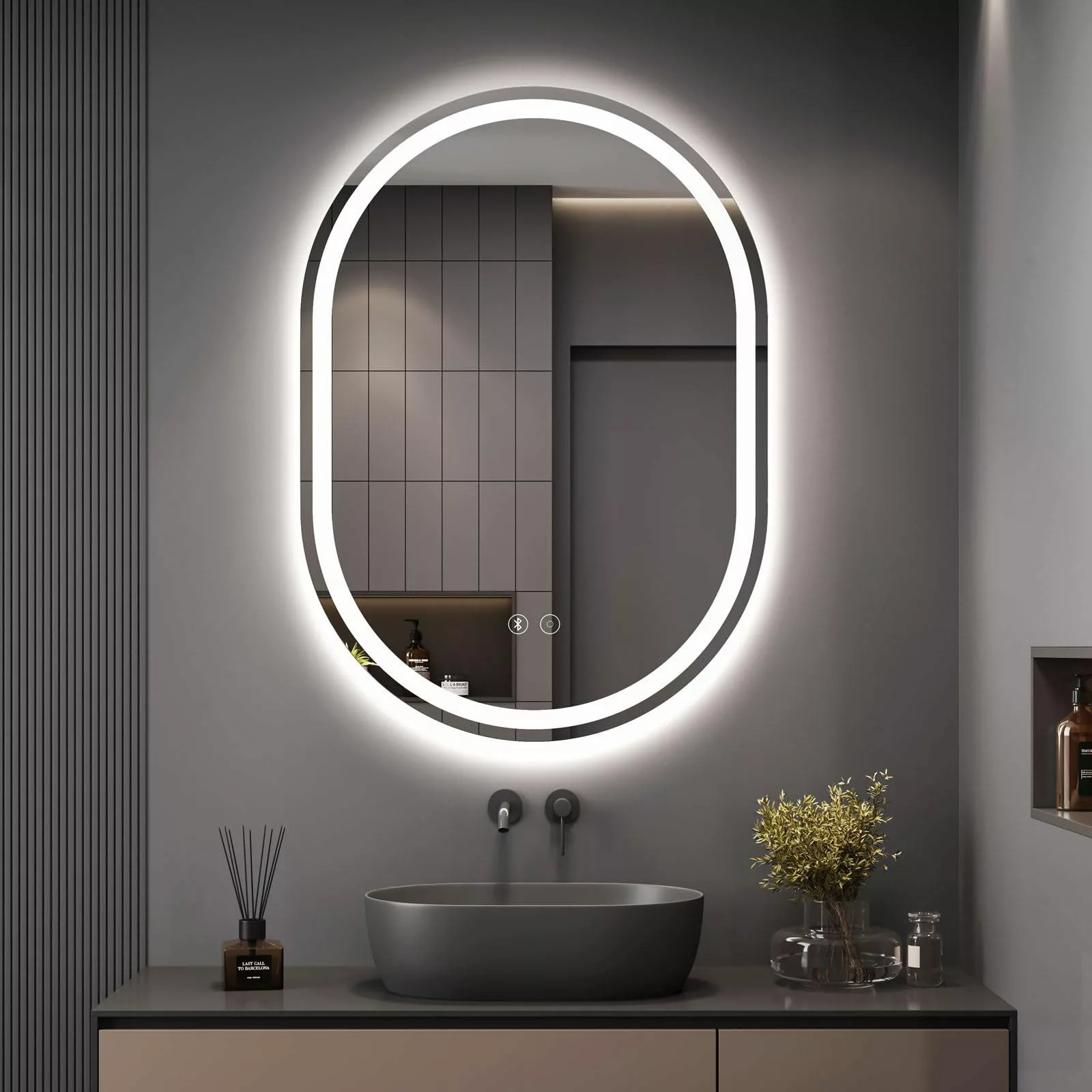 Dripex Badspiegel LED Oval Badezimmerspiegel mit günstig online kaufen