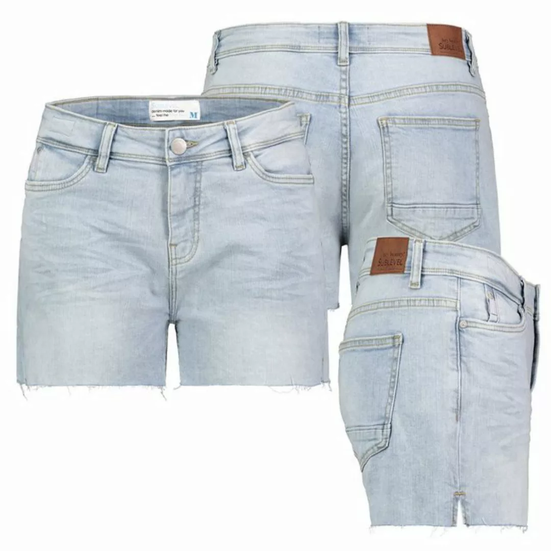 SUBLEVEL Bermudas Damen Jeans Shorts Bermuda Kurze Hose Short Denim Stretch günstig online kaufen