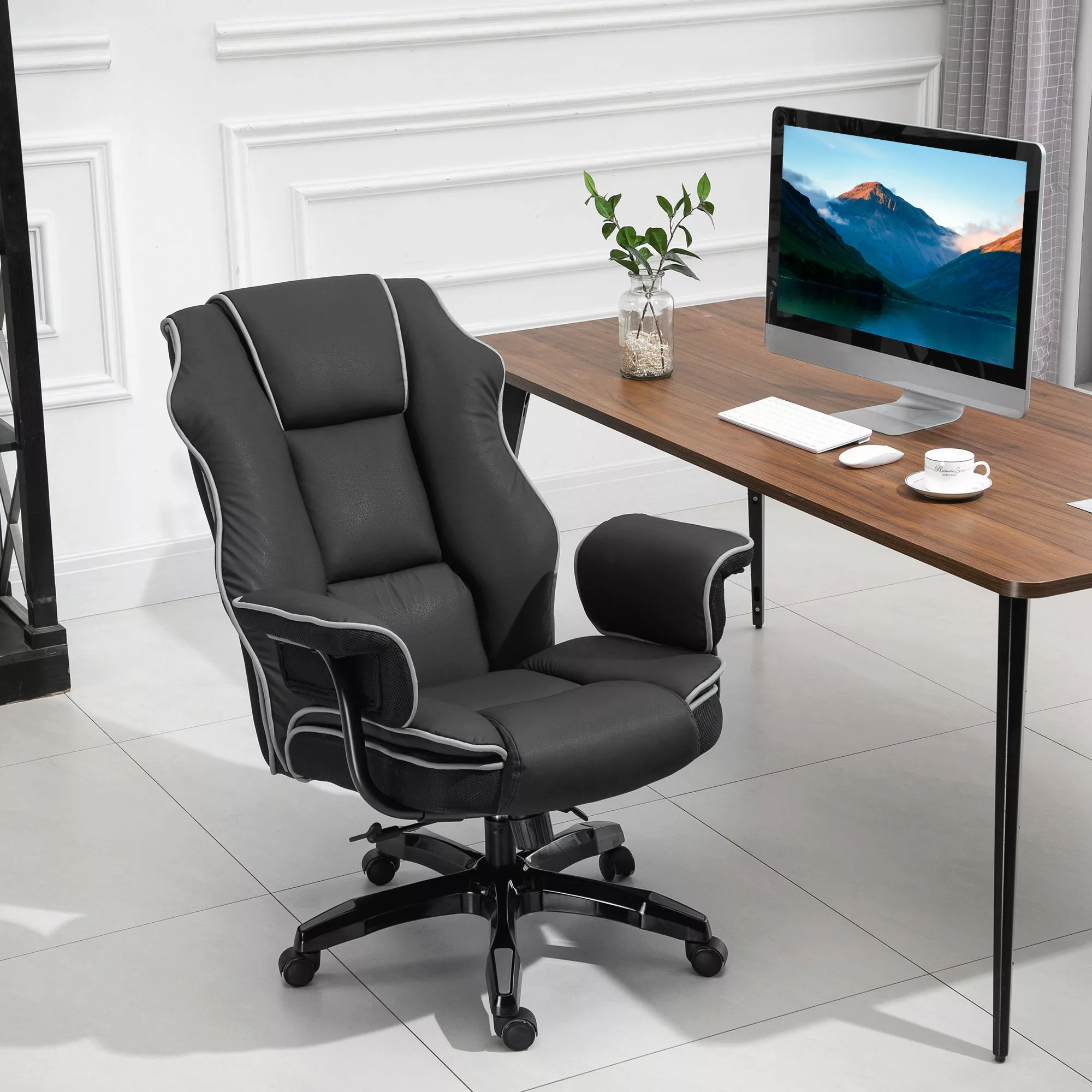 Vinsetto Bürostuhl Schreibtischstuhl Drehstuhl mit Armlehnen höhenverstellb günstig online kaufen