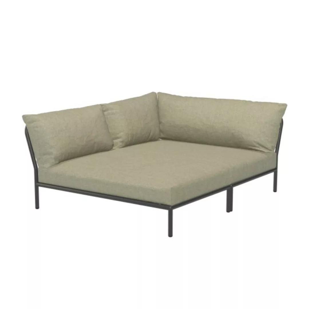 LEVEL2 Outdoor Eck-Sofa Lounge-Modul 5 Moosgrün Dunkelgrau Links günstig online kaufen