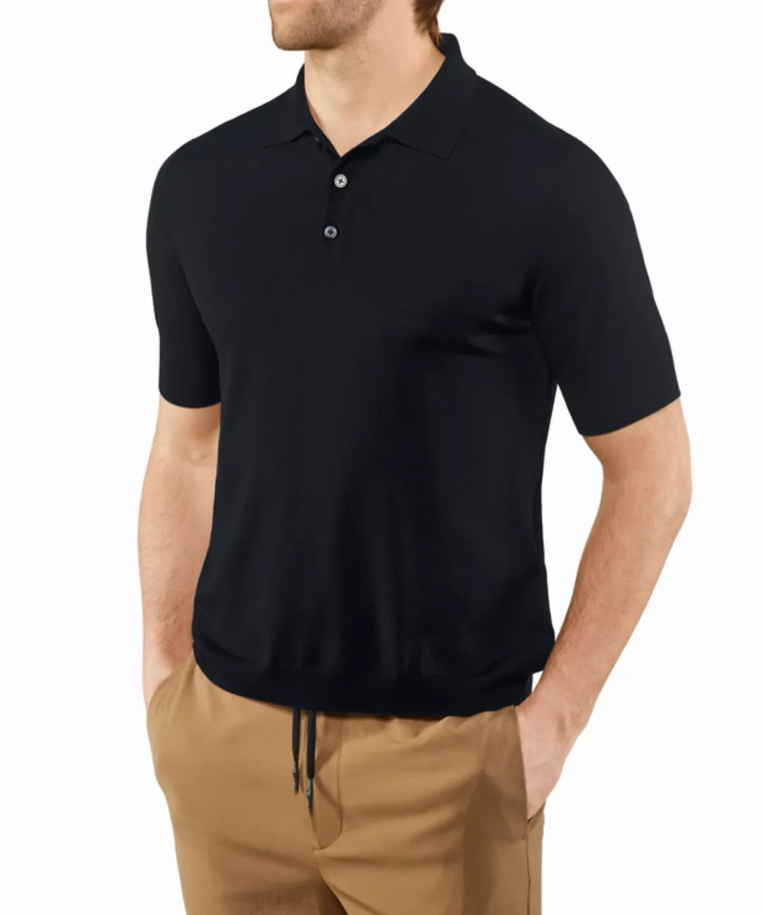 FALKE Herren Polo-Shirt, 3XL, Blau, Uni, Schurwolle, 60045-643707 günstig online kaufen