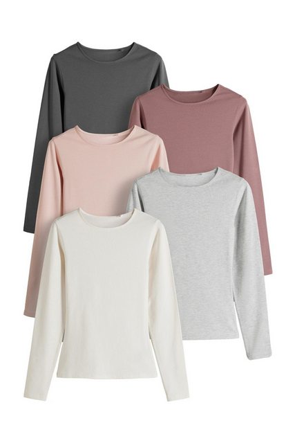 The Set Langarmshirt The Set Rundhals-Langarmshirts, 5er-Pack (5-tlg) günstig online kaufen