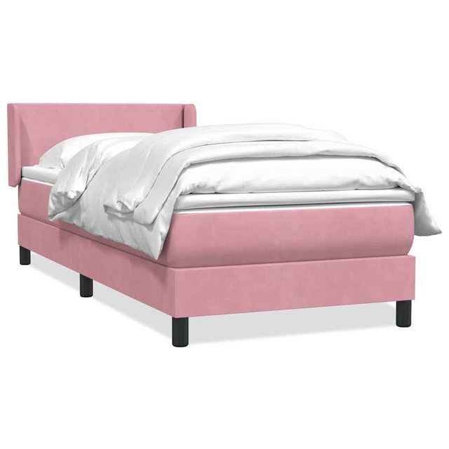 vidaXL Boxspringbett, Boxspringbett mit Matratze Rosa 80x220 cm Samt günstig online kaufen