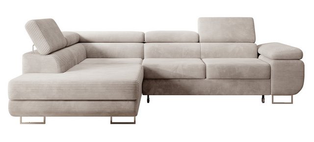 DB-Möbel Ecksofa "Stella Poso" - L-Sofa mit Schlaffunktion, Bettkasten,Velo günstig online kaufen