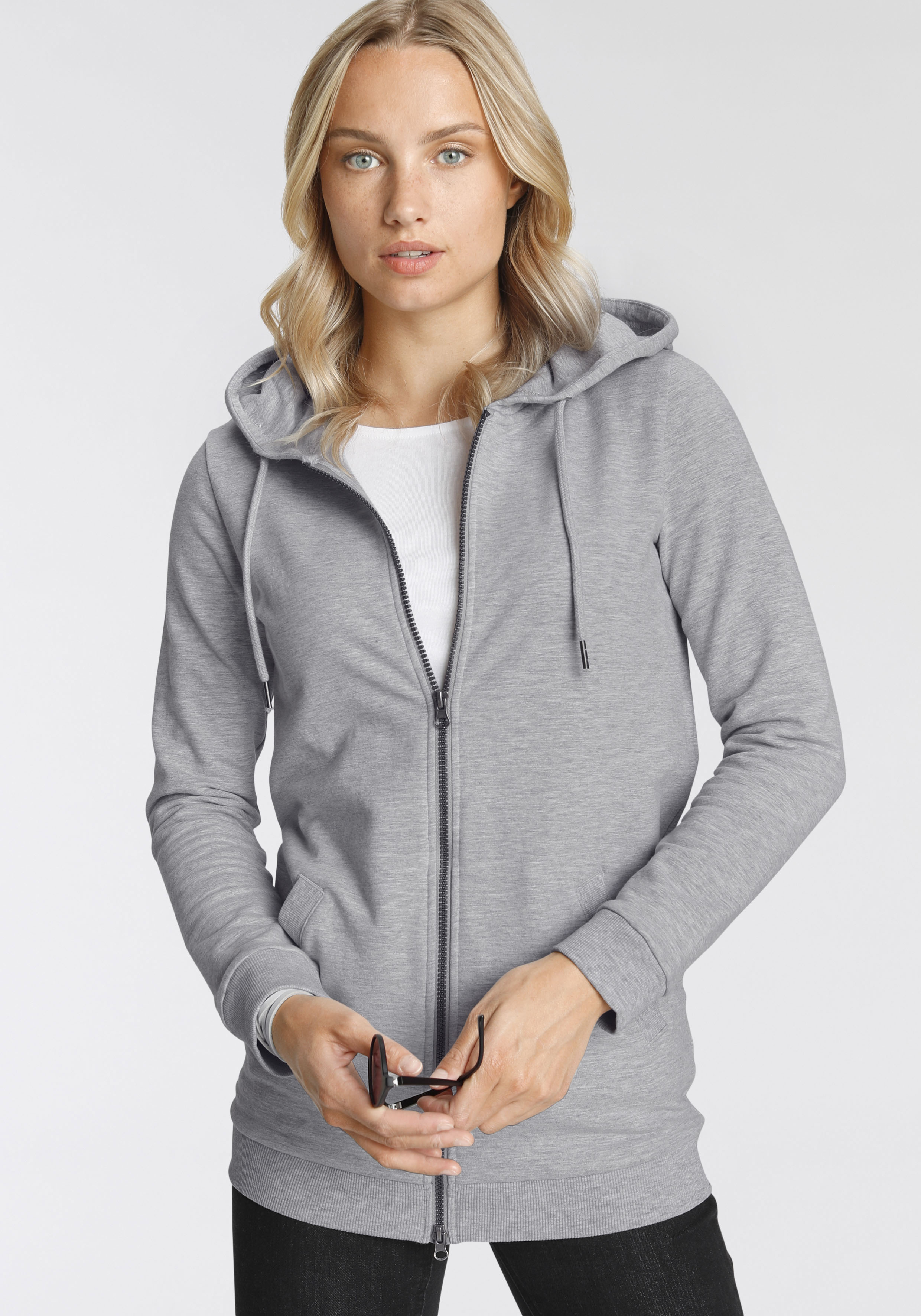 Flashlights Sweatjacke, in langer Form mit Zipper günstig online kaufen