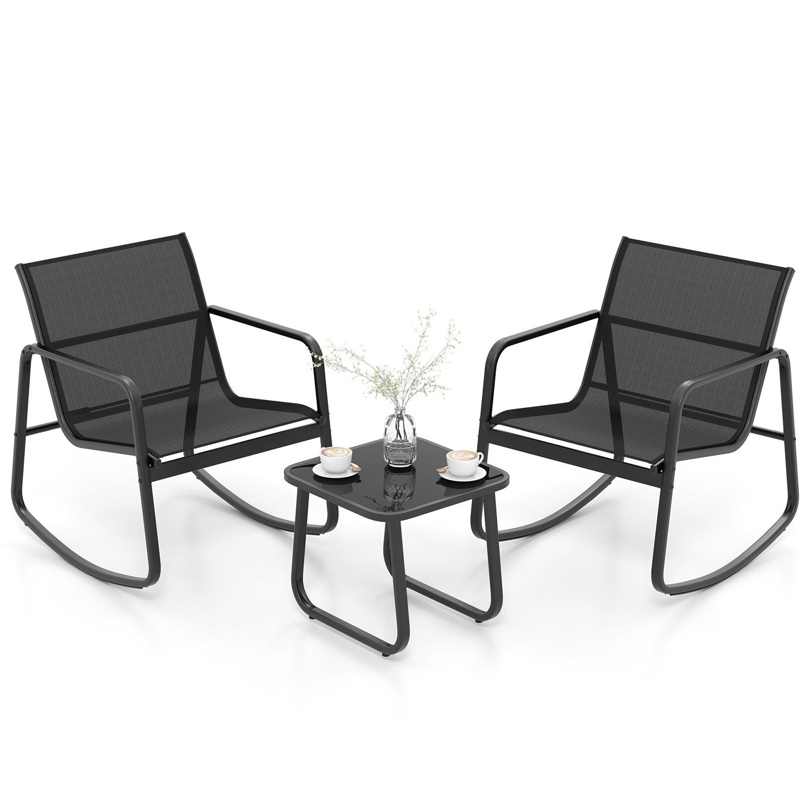 COSTWAY Sitzgruppe, (3-tlg), Balkonset mit 2 günstig online kaufen