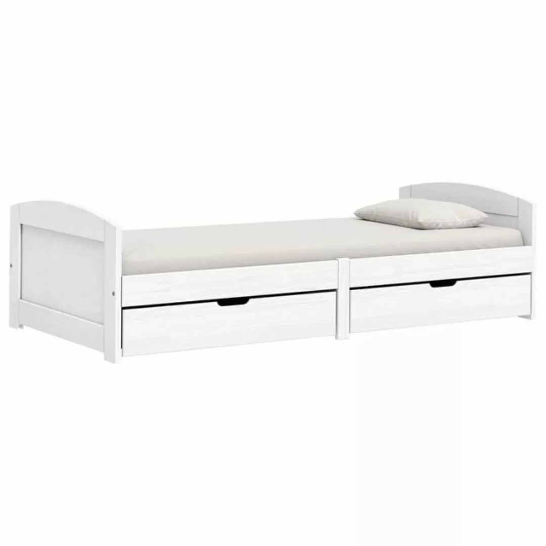 furnicato Bett Tagesbett mit 2 Schubladen IRUN Weiß 90x200cm Massivholz Kie günstig online kaufen