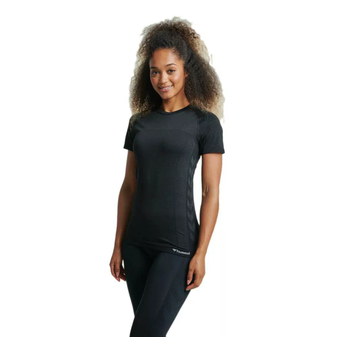 Hummel Cleaa Seamless Kurzärmeliges T-shirt XS Black Melange günstig online kaufen