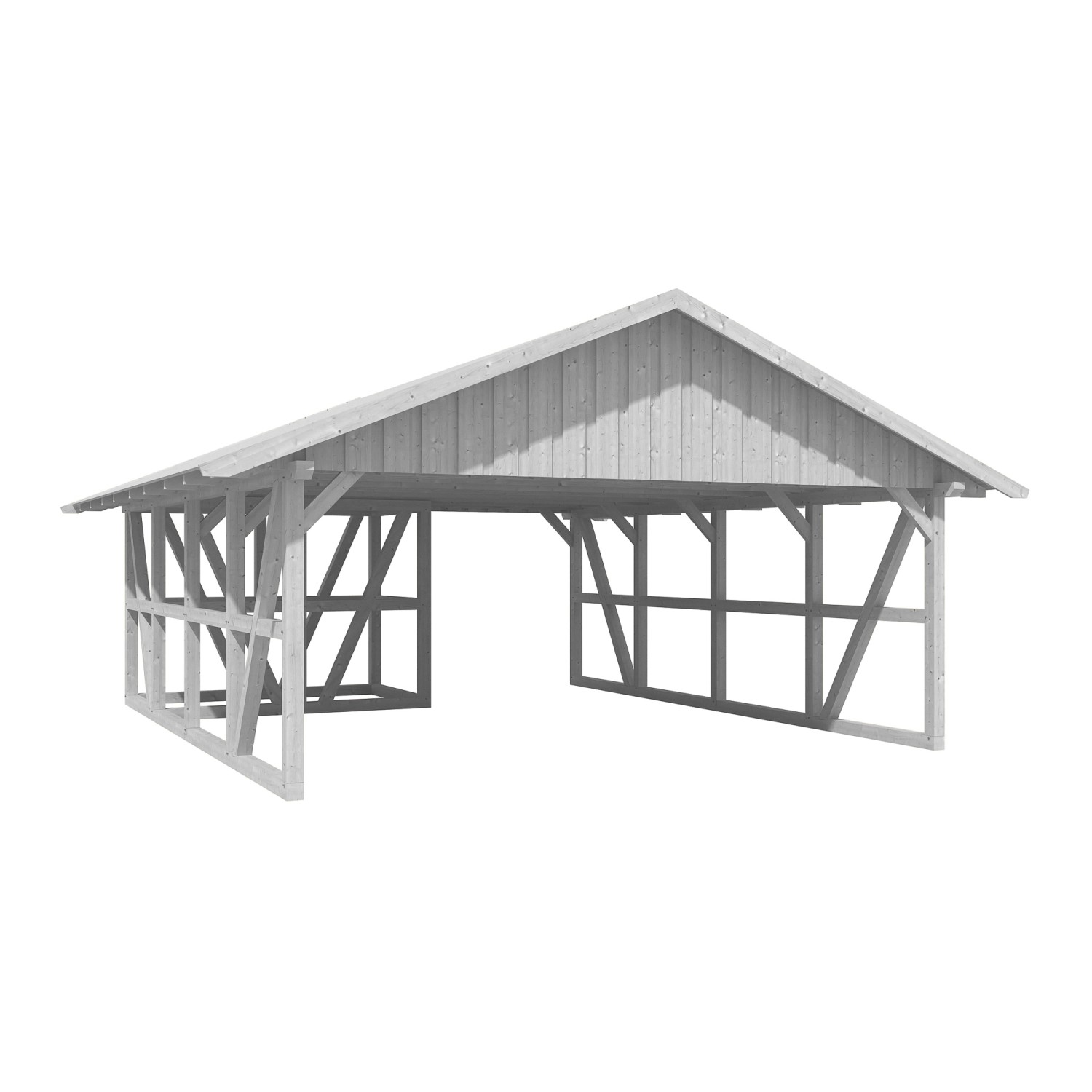 Skan Holz Carport Schwarzwald m. Dachschalung u. Abstellr. A 684 x 772 cm W günstig online kaufen