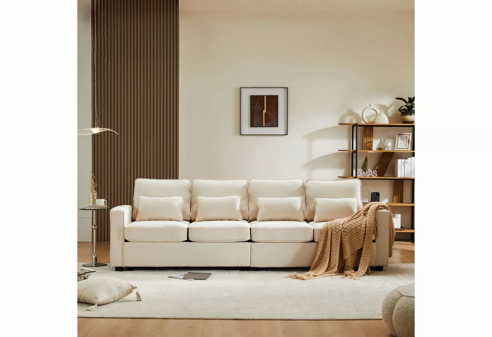 Blusmart Big-Sofa Modernes 4-Sitzer-Sofa aus Leinenstoff, Viersitzer-Sofa m günstig online kaufen