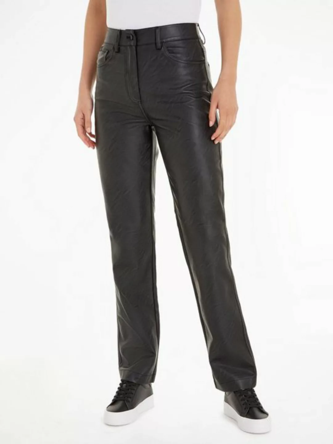 Calvin Klein Jeans Lederimitathose FAUX LEATHER HIGH RISE STRAIGHT günstig online kaufen