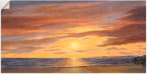 Artland Wandbild "Sonne am Strand", Strand, (1 St.), als Alubild, Outdoorbi günstig online kaufen