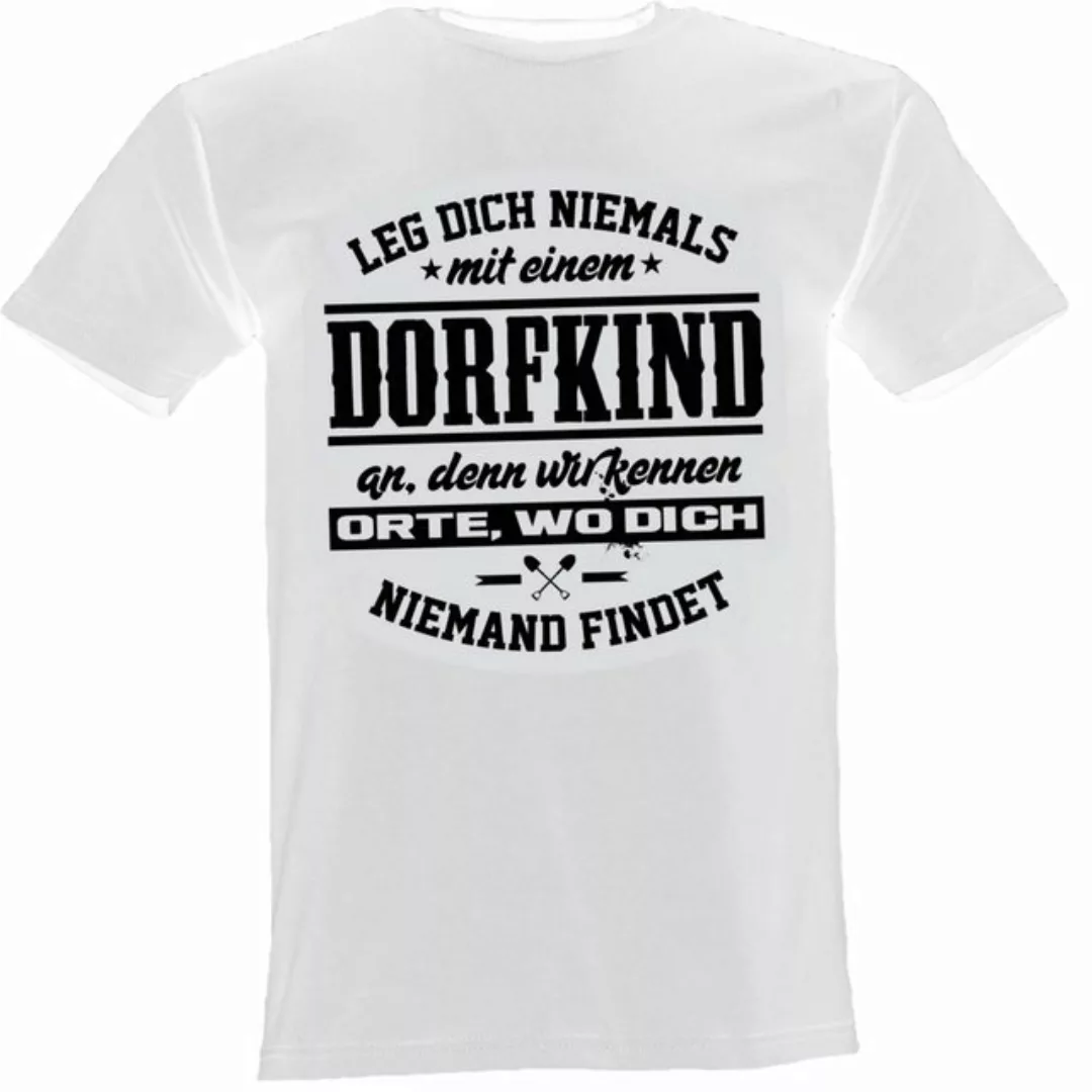 Lustige & Witzige T-Shirts T-Shirt T-Shirt Leg Dich niemals mit einem Dorfk günstig online kaufen