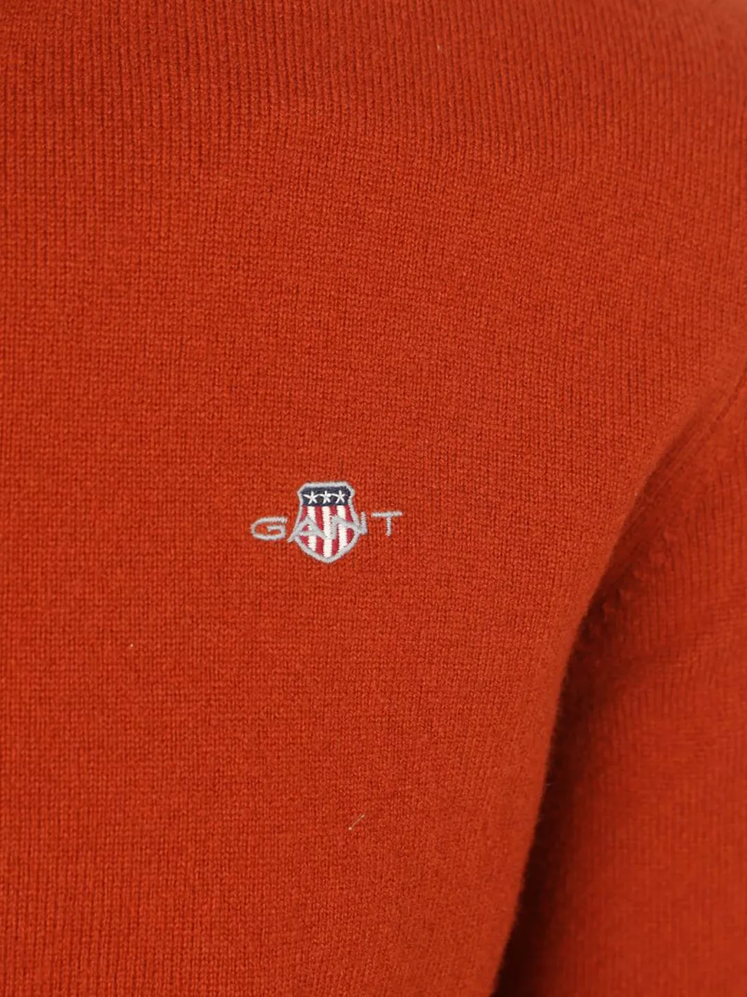 Gant Halfzip-Wollpullover mit Logo Rust - Größe L günstig online kaufen