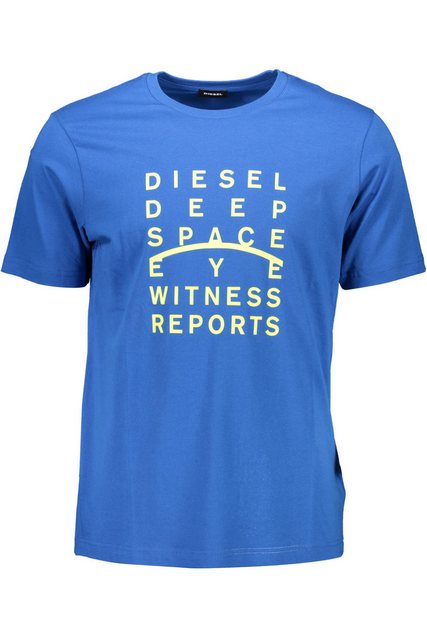 Diesel T-Shirt Herren T-Shirt Blau: Kurzarm, Rundhals, Logo-Print günstig online kaufen