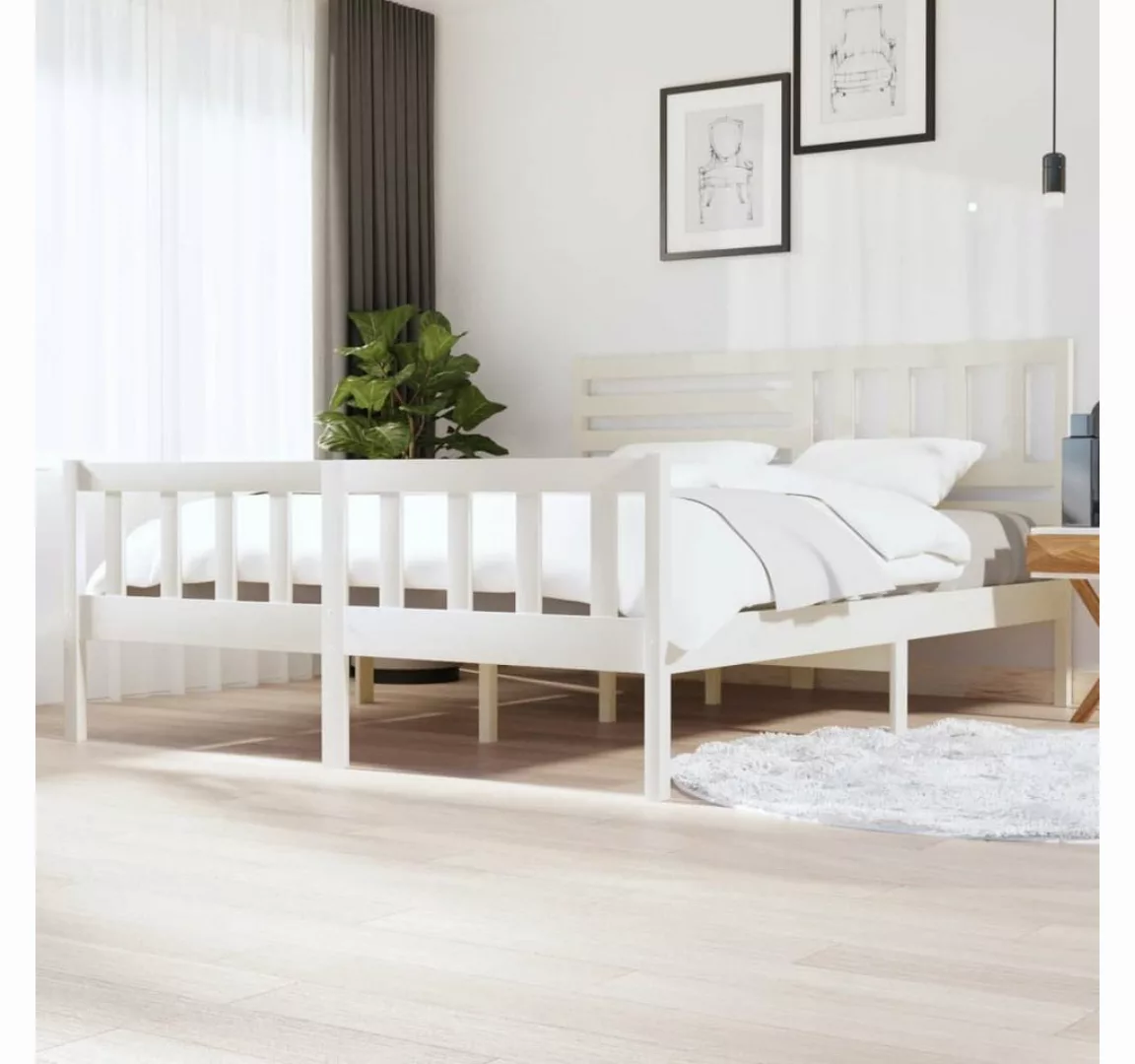 furnicato Bett Massivholzbett Weiß 180x200 cm günstig online kaufen