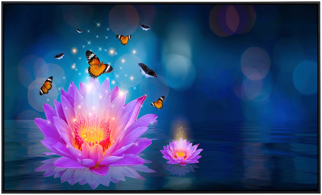 Papermoon Infrarotheizung »Blume mit Schmetterlingen«, sehr angenehme Strah günstig online kaufen