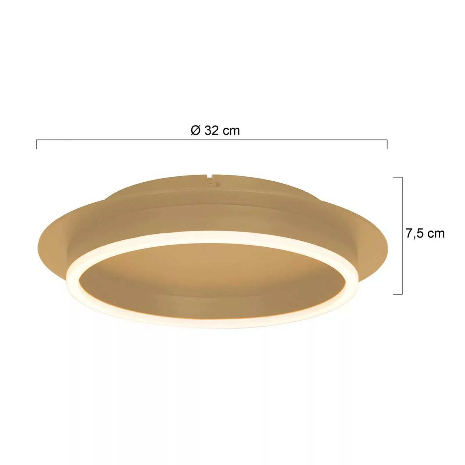 LED-Deckenleuchte Ringlux, goldfarben, Ø 32 cm, Metall günstig online kaufen