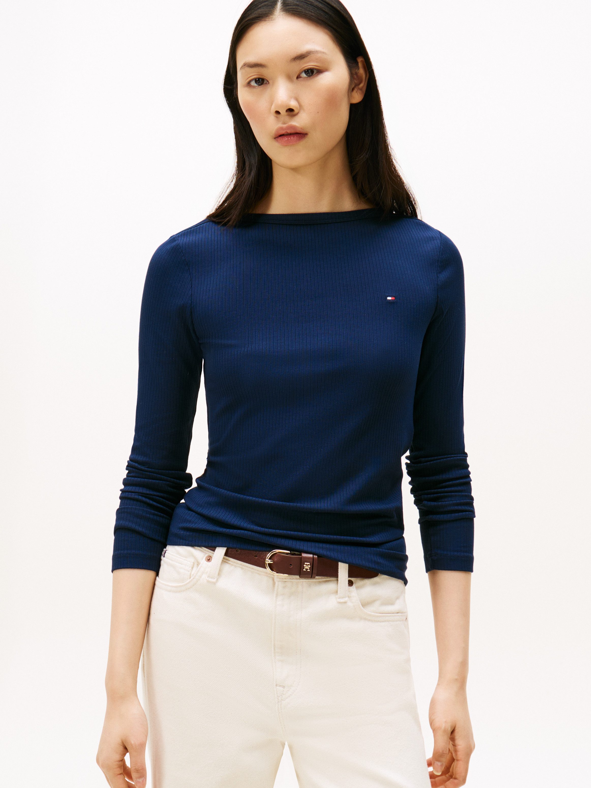 Tommy Hilfiger Langarmshirt SLIM 5X2 RIB günstig online kaufen