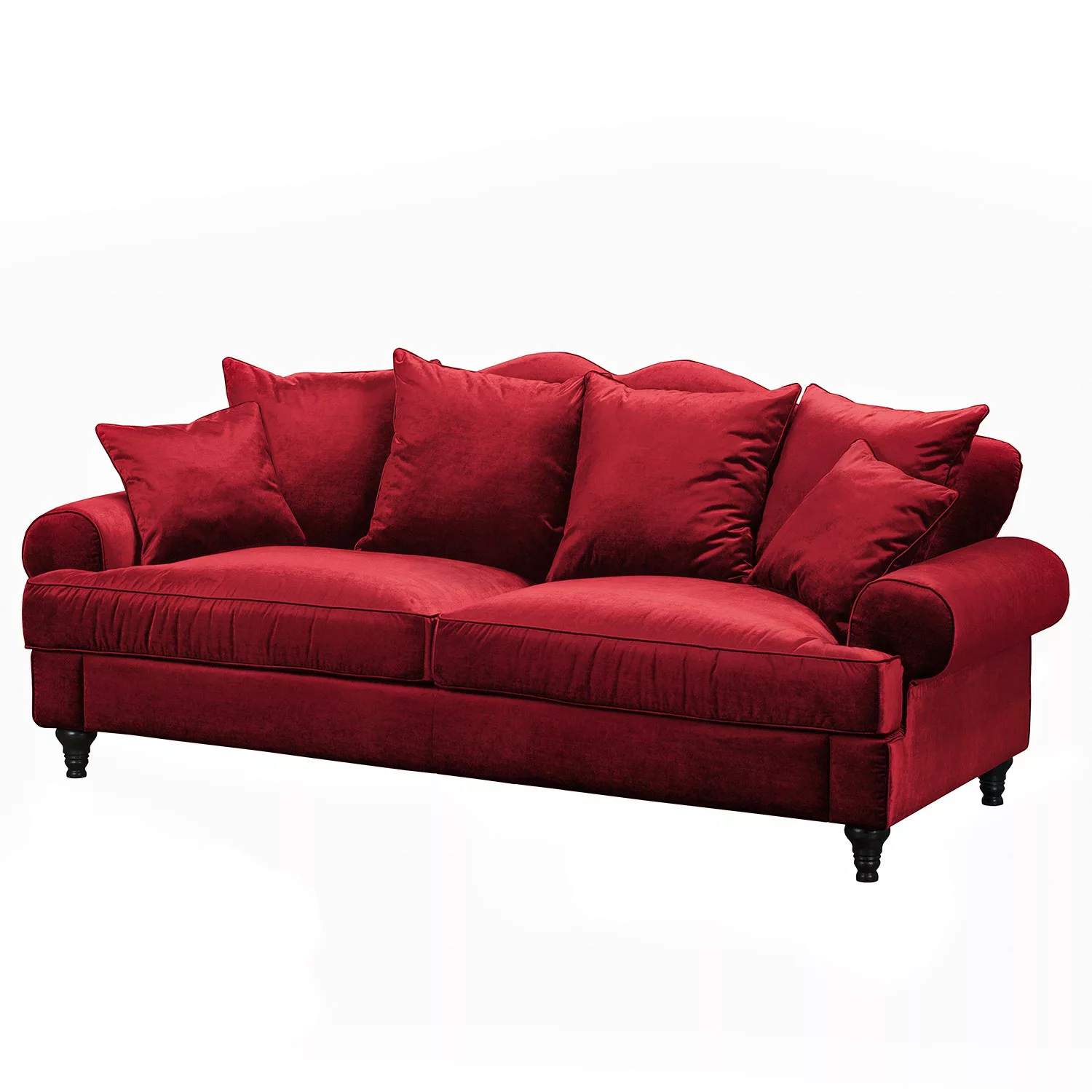 home24 Maison Belfort Bigsofa Larsmo Dunkelgrün Samt 230x95x100 cm günstig online kaufen