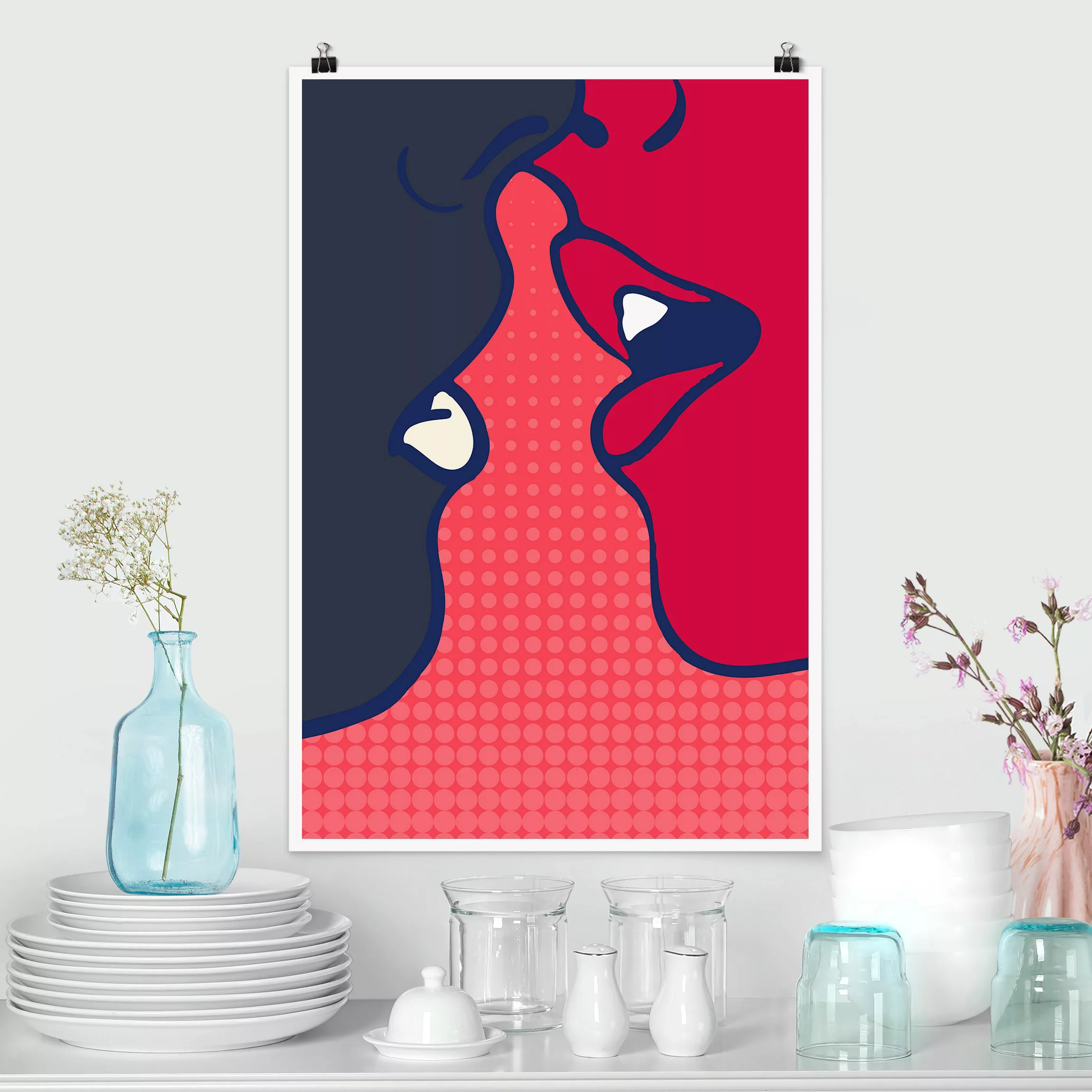 Poster Pop Art Kiss günstig online kaufen
