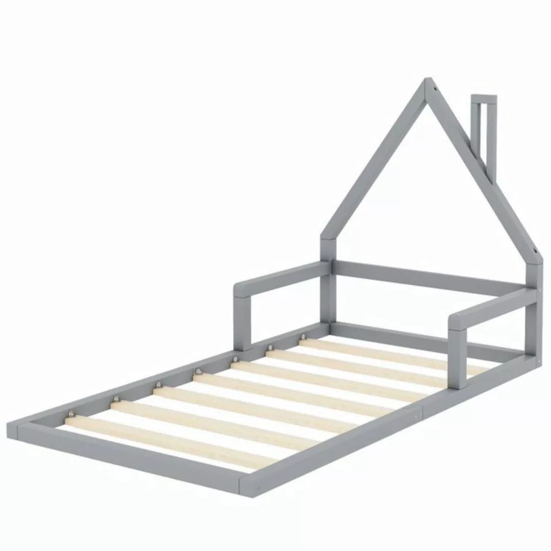 MODFU Kinderbett Hausbett Flachbett Holzbett (Hausform, Kiefer massiv, einf günstig online kaufen