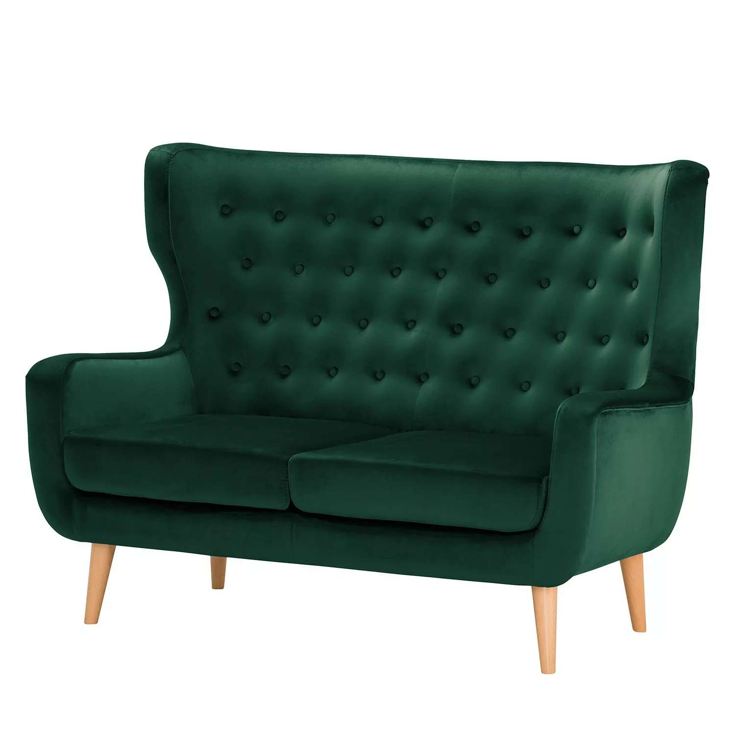home24 Norrwood Sofa Boyka I 2-Sitzer Antikgrün Samt 144x88x105 cm günstig online kaufen