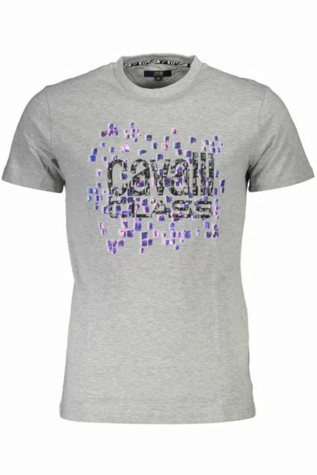 Cavalli Class T-Shirt Graues Herren T-Shirt mit Druck und Logo - günstig online kaufen