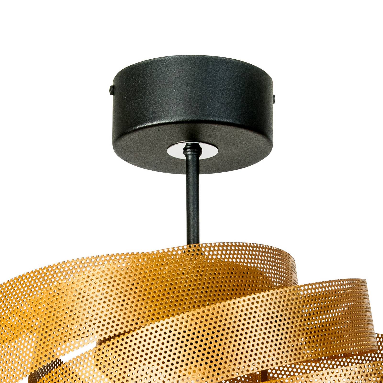 Deckenleuchte Vento, schwarz/gold, Metall, Ø 40 cm, E27 günstig online kaufen