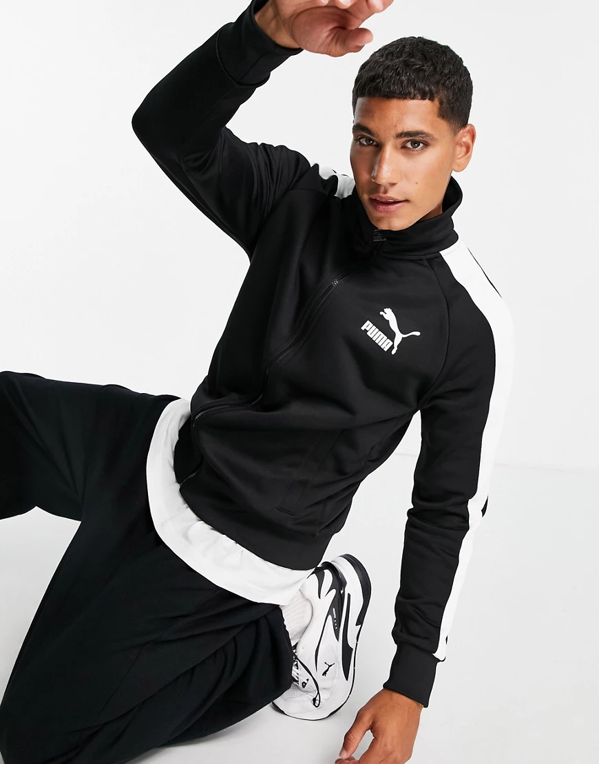 PUMA – Iconic T7 – Jacke in Schwarz mit Reißverschluss günstig online kaufen