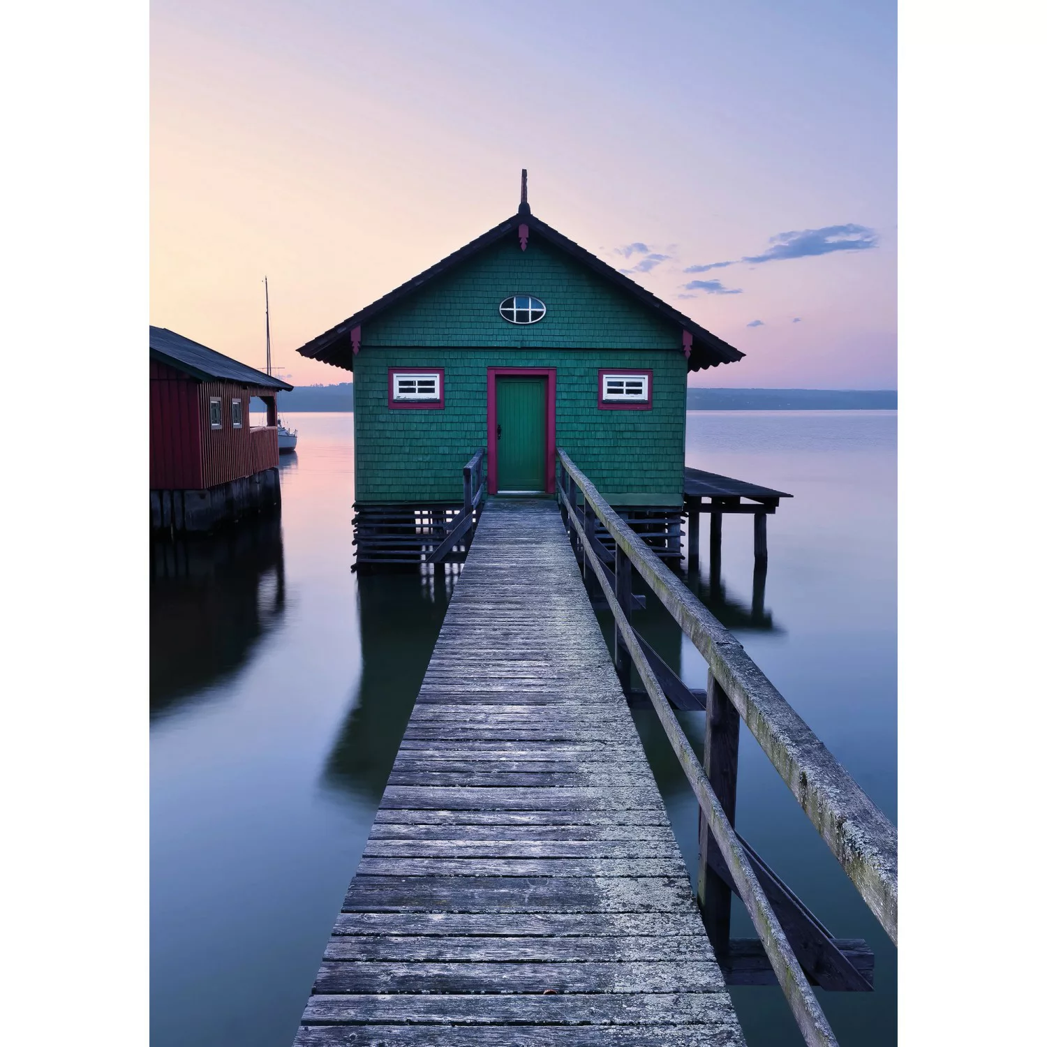 KOMAR Vlies Fototapete - Das grüne Bootshaus - Größe 200 x 280 cm mehrfarbi günstig online kaufen