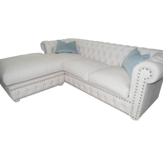 Xlmoebel Ecksofa Samtsofa Chesterfield Eckcouch aus Textilstoff Ecksofa Pol günstig online kaufen