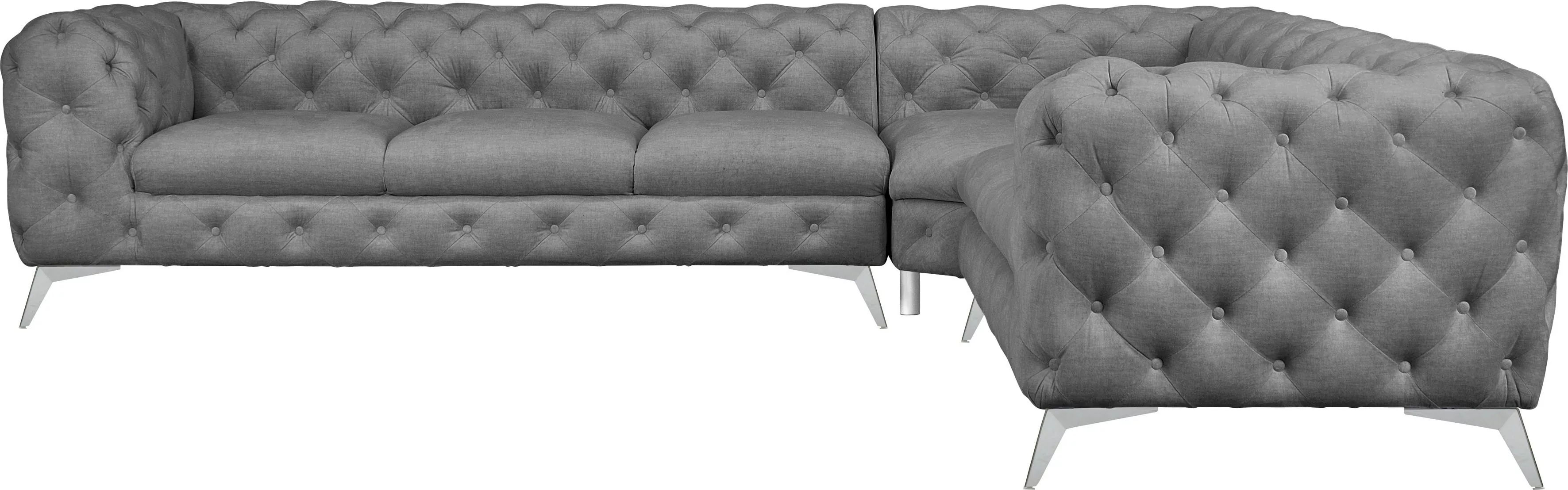 Leonique Chesterfield-Sofa "Glynis L-Form", aufwändige Knopfheftung, modern günstig online kaufen