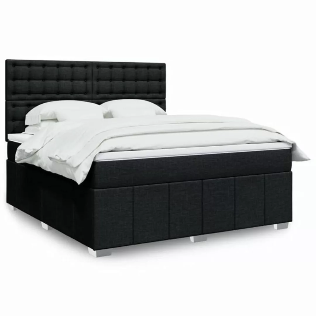 vidaXL Boxspringbett, Boxspringbett mit Matratze Schwarz 180x200 cm Stoff günstig online kaufen