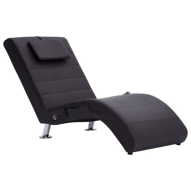 vidaXL Chaiselongue, Massage Chaiselongue mit Kissen Braun Kunstleder günstig online kaufen