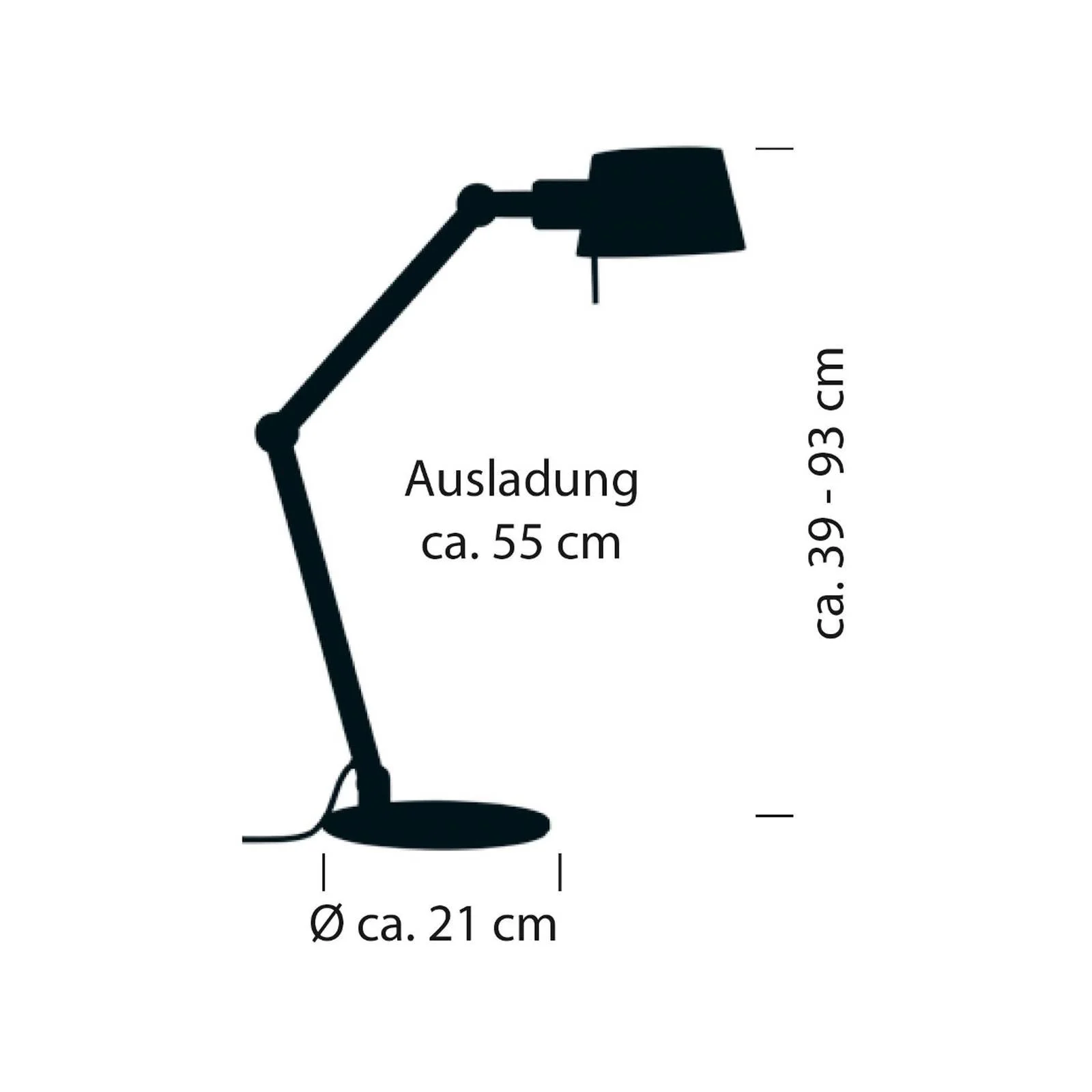 Schreibtischleuchte Medo, sandfarben, Höhe 93 cm, E27 günstig online kaufen