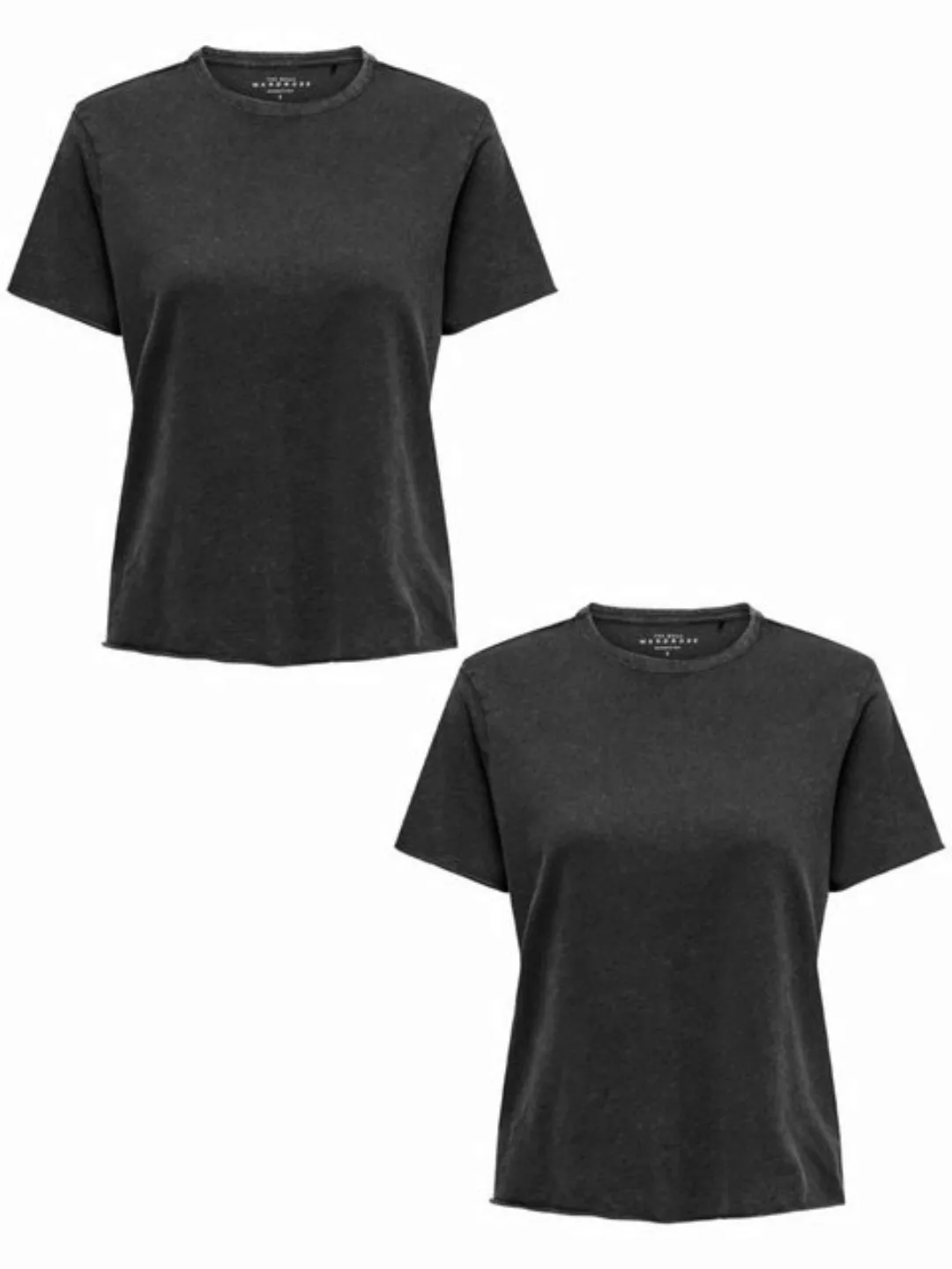 ONLY T-Shirt T-Shirt 2er-Set Kurzarm Rundhals Normal geschnitten (2-tlg) 76 günstig online kaufen