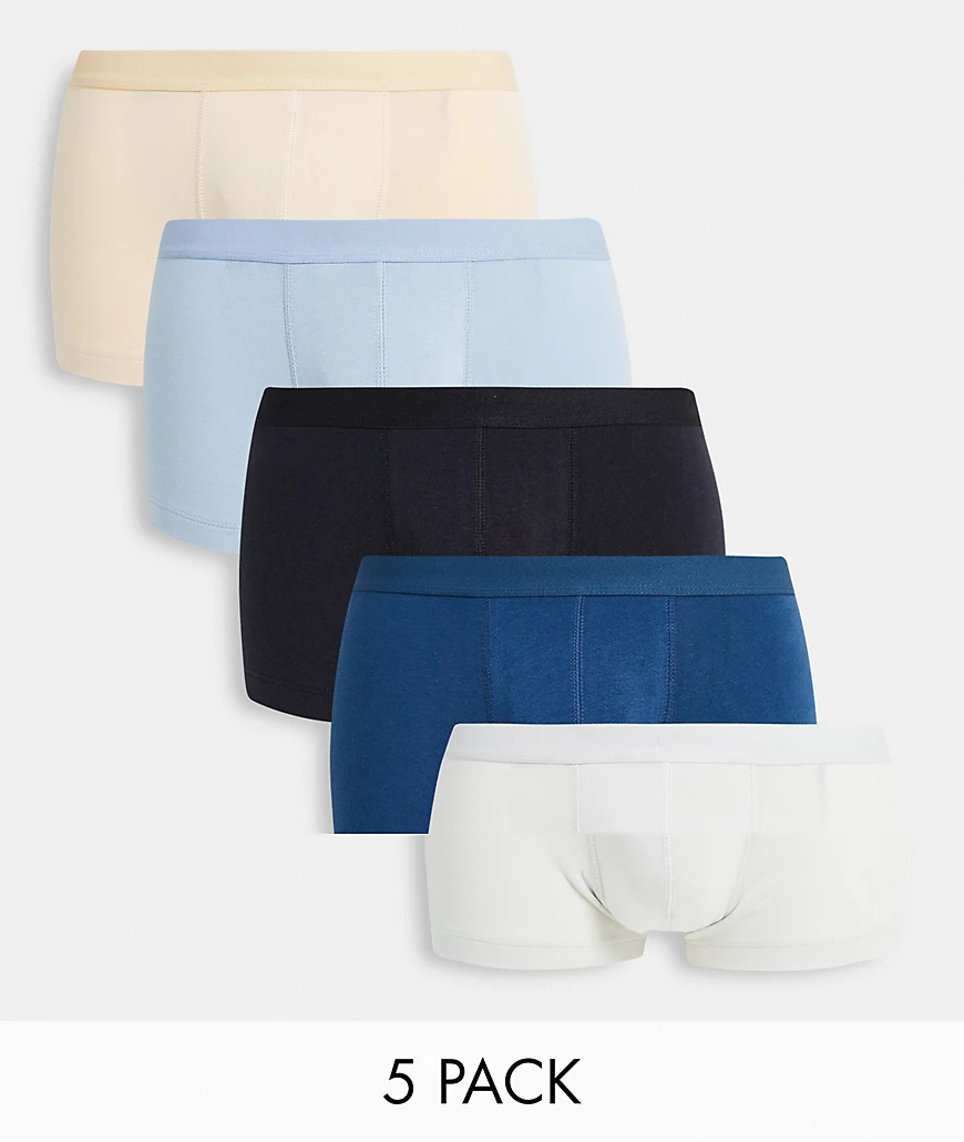 ASOS DESIGN – 5er-Pack kurze Unterhosen-Mehrfarbig günstig online kaufen