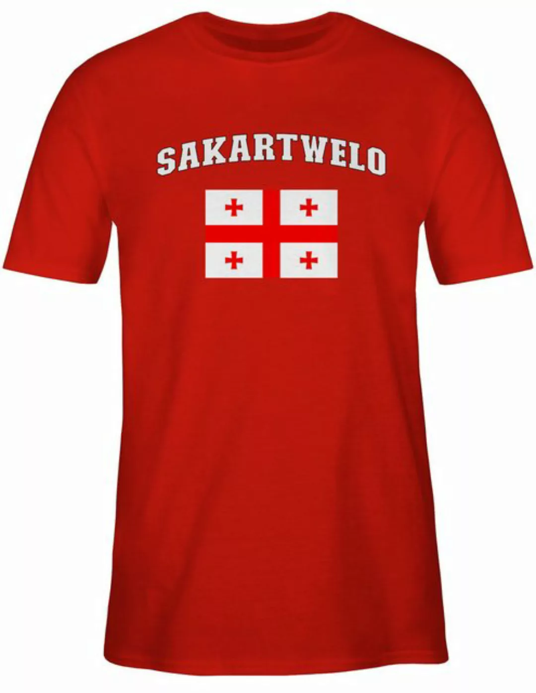 Shirtracer T-Shirt Sakartwelo Schriftzug mit Flagge, Sakartvelo, Georgia, G günstig online kaufen