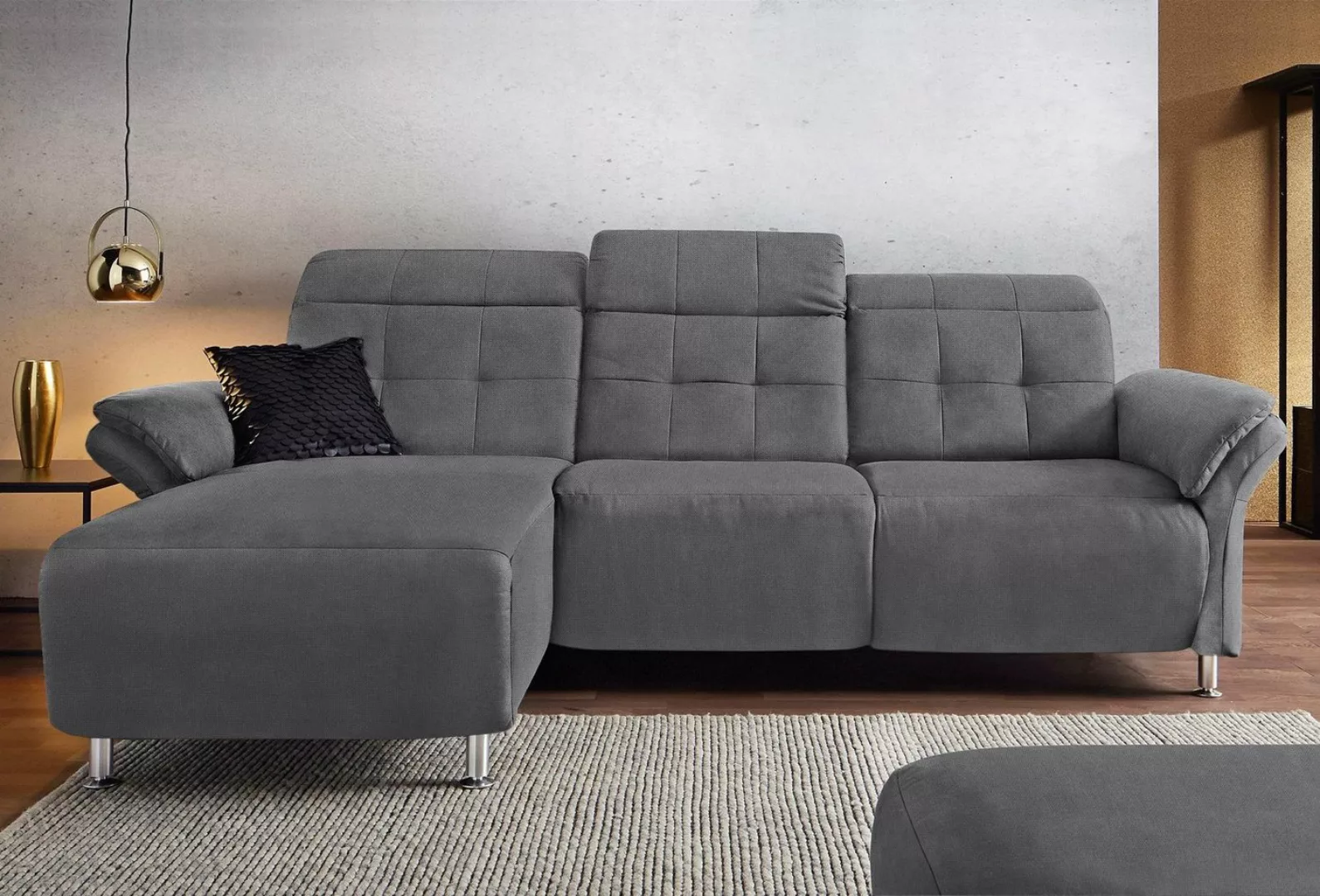 Places of Style Ecksofa Manhattan L-Form, 2 Sitze mit elektrischer Relaxfun günstig online kaufen