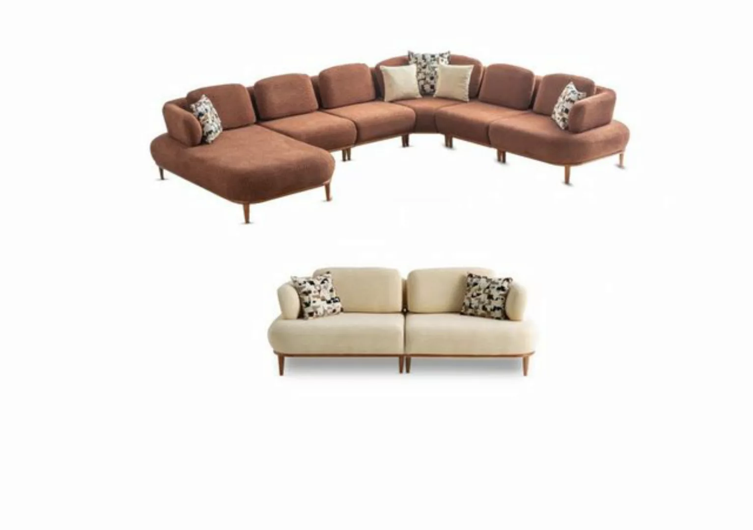 Xlmoebel 3-Sitzer Sofa-Garnitur U-Form Zeitgemäßes Drei-Sitzer-Sofa Polster günstig online kaufen