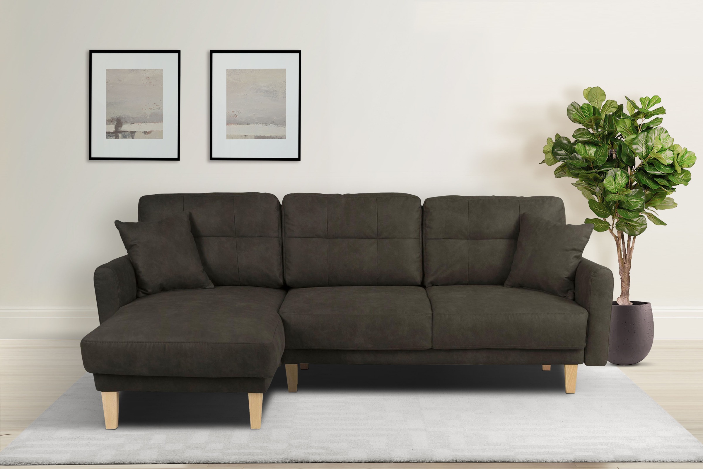 Home affaire Ecksofa "TRIPLO optionale Schlafsofa mit Bettkasten, Maße B/T/ günstig online kaufen