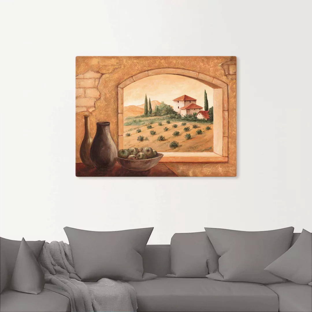 Artland Wandbild "Toskana", Fensterblick, (1 St.), als Alubild, Outdoorbild günstig online kaufen