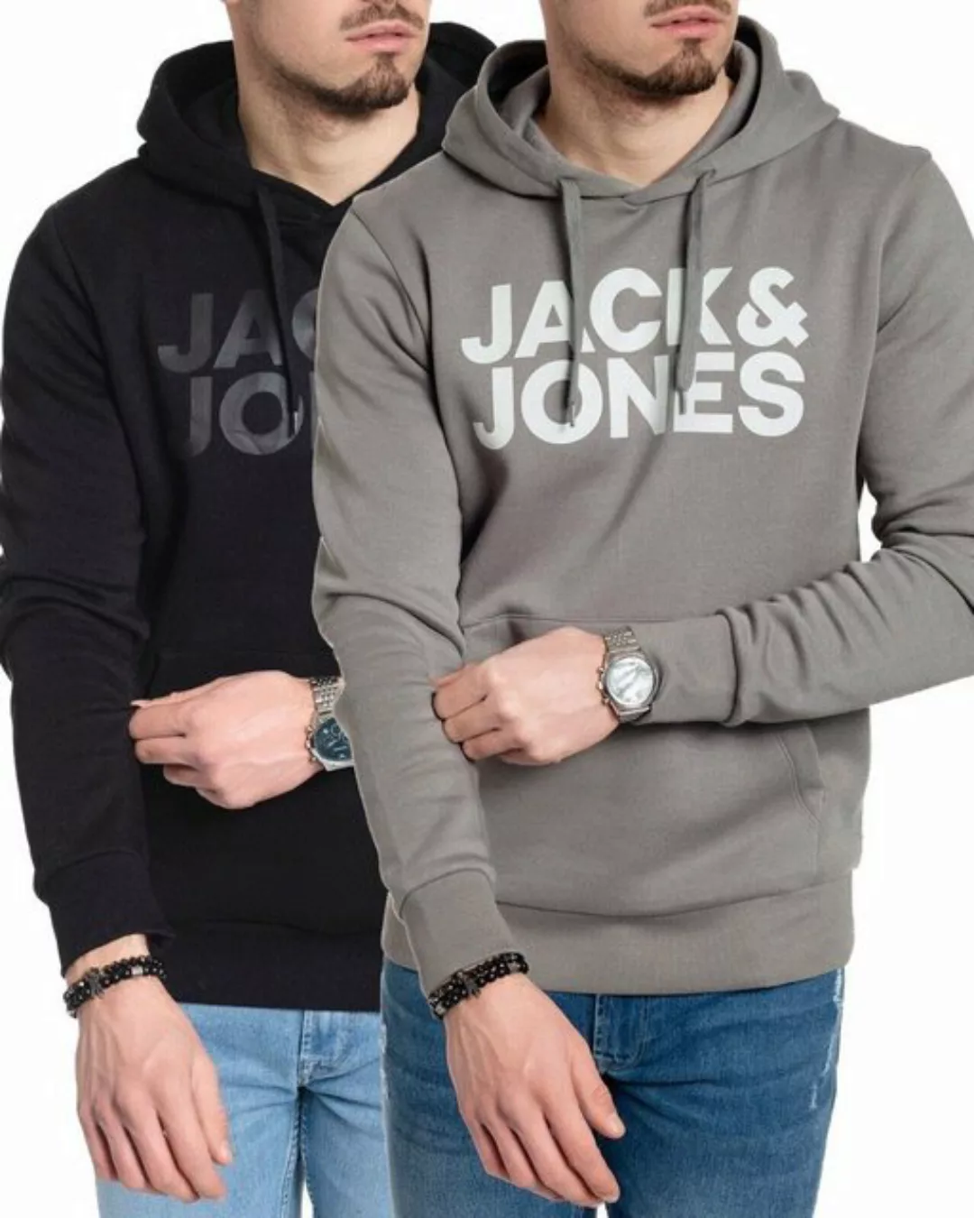 Jack & Jones Kapuzenpullover stilvolle Hoodies mit Logoprint (Spar Set, Dop günstig online kaufen