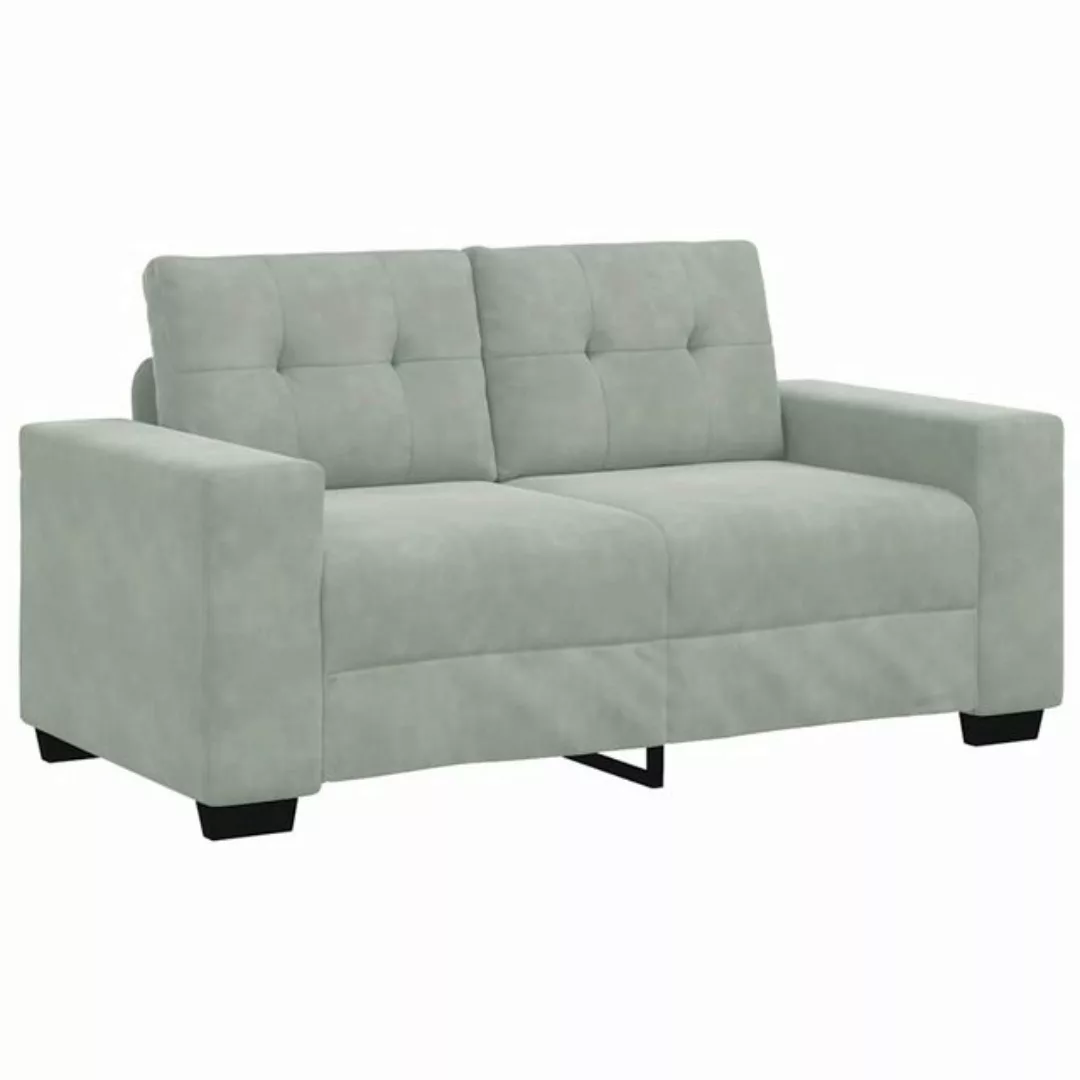 vidaXL Sofa Zweisitzer-Sofa Hellgrau 120 cm Samt günstig online kaufen