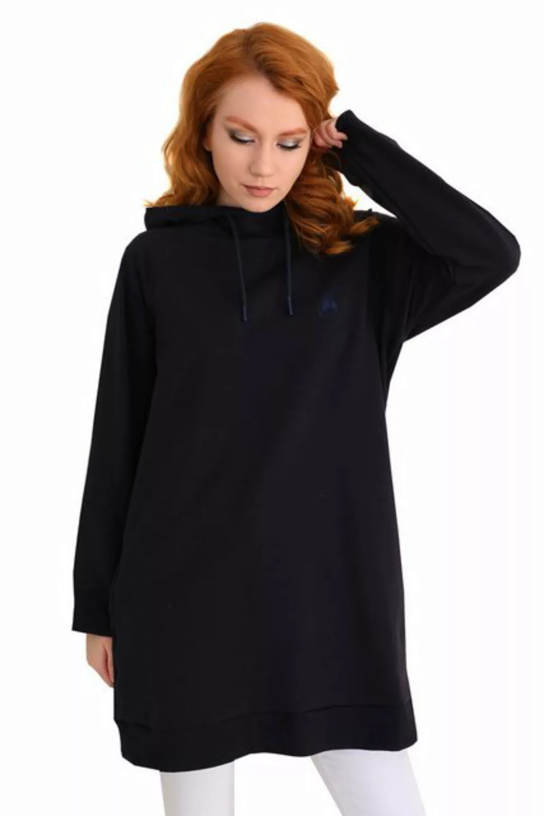 Bongual Sweatkleid Fleece Longpullover mit Kapuze günstig online kaufen