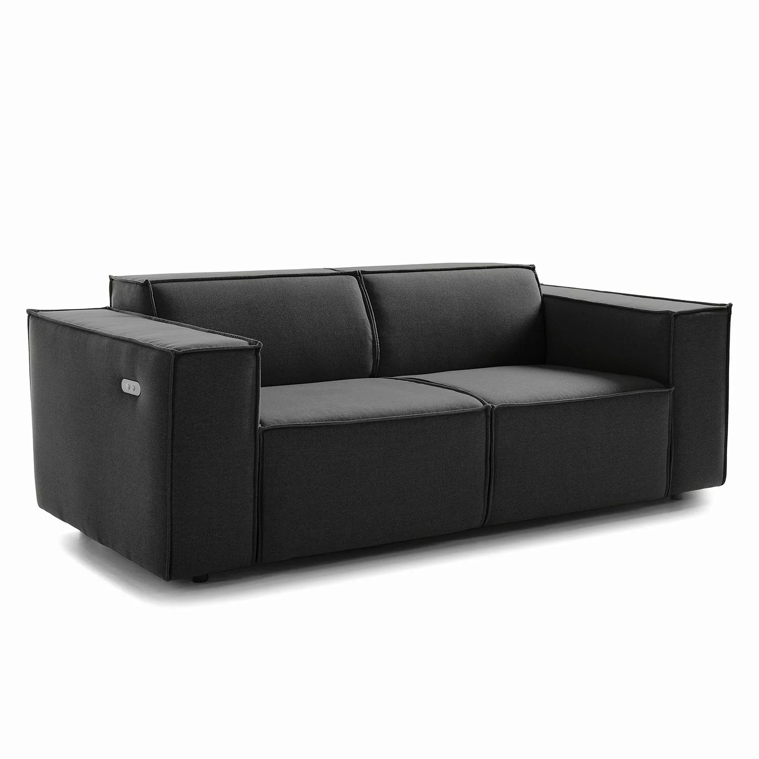 home24 Sofa Kinx 2-Sitzer Dunkelblau Webstoff 189x70x96 cm (BxHxT) Modern günstig online kaufen