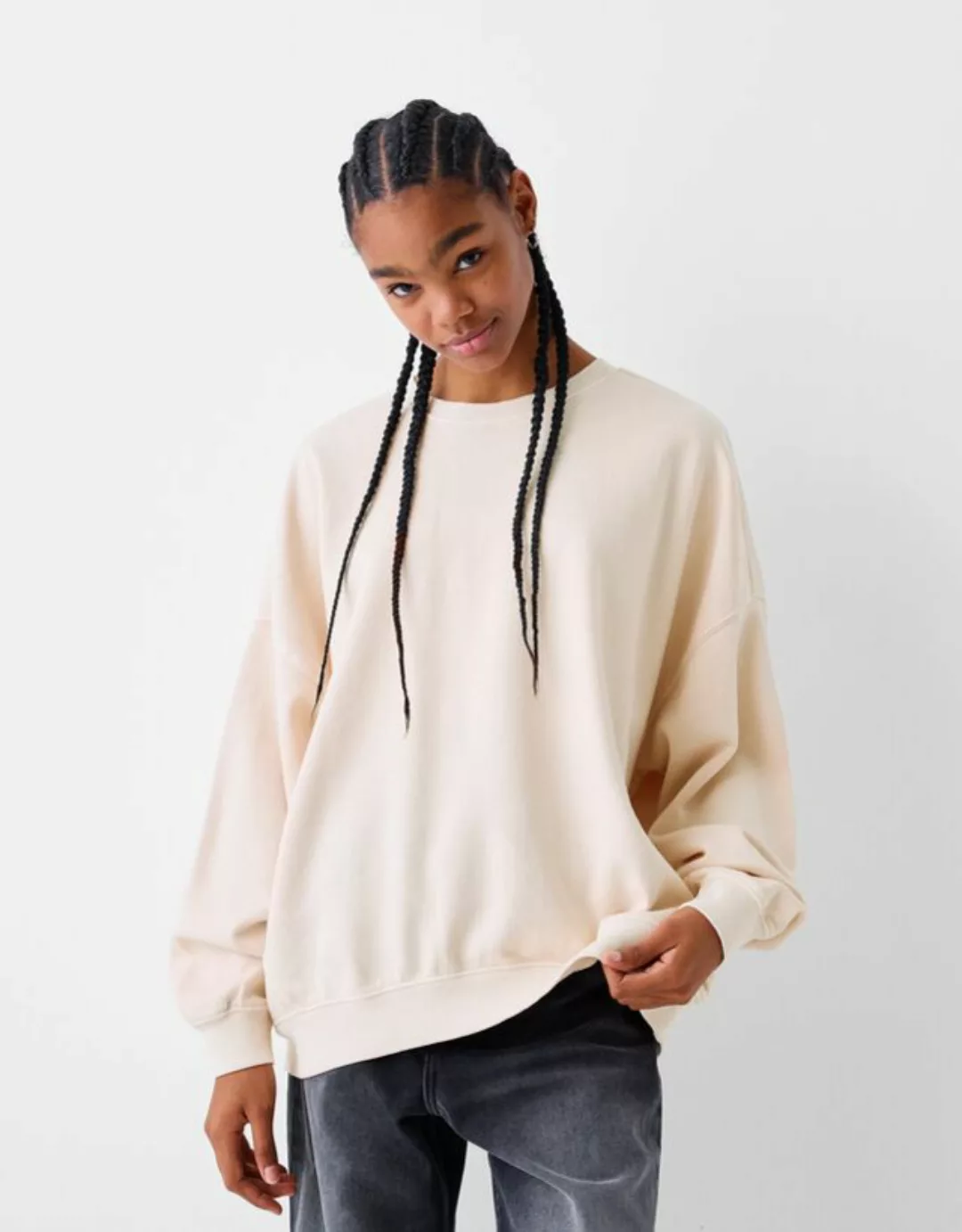 Bershka Oversize-Sweatshirt Bskteen M Rosa günstig online kaufen