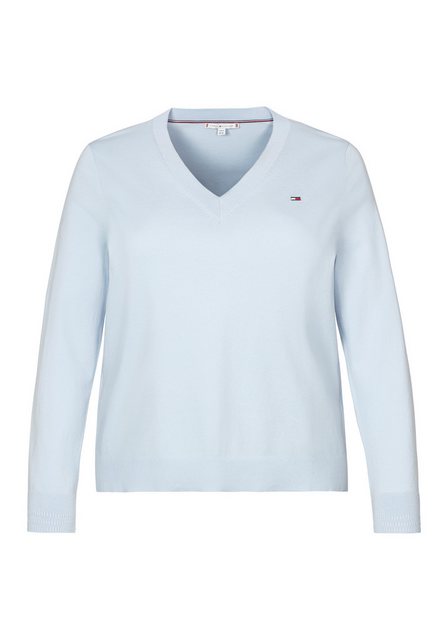 Tommy Hilfiger Curve Strickpullover CRV CO JERSEY STITCH LS V-NK SWT in Gro günstig online kaufen