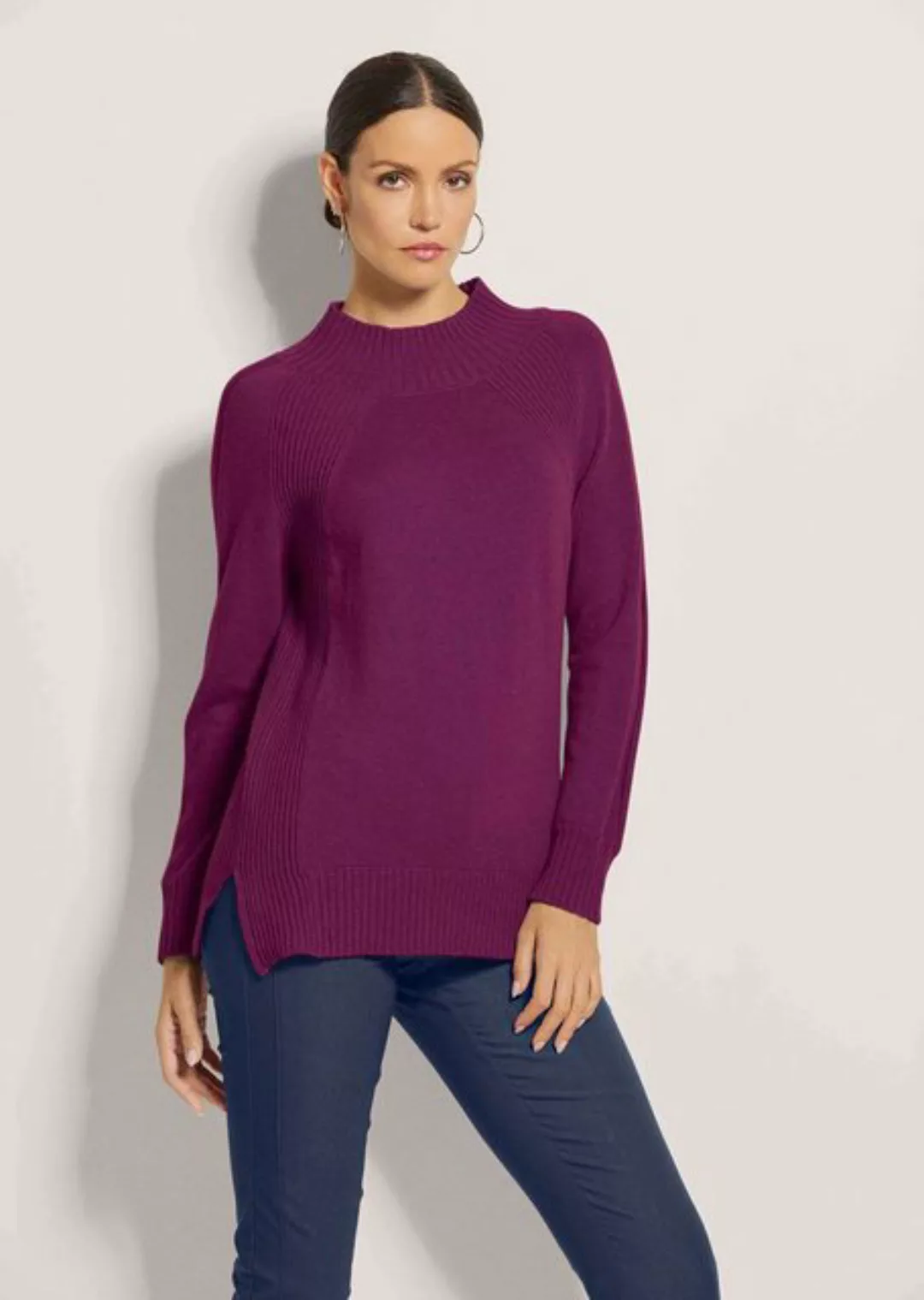 MADELEINE Strickpullover Kuschliger Longpullover im Strukturmix günstig online kaufen